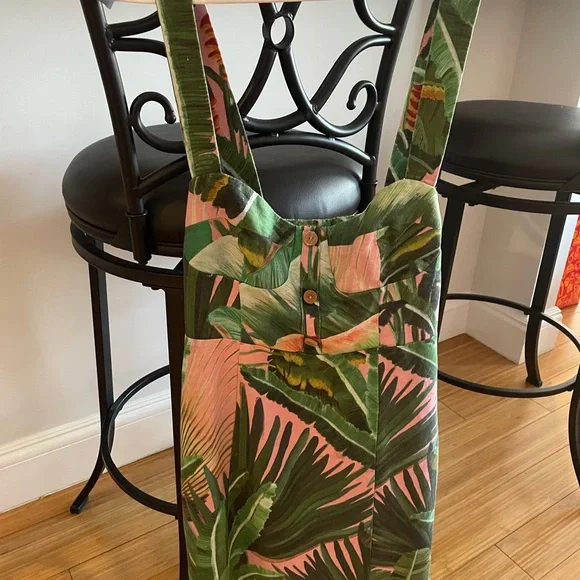 Farm Rio Amazonia palm pink green dress S 2 4 - Picture 7 of 9